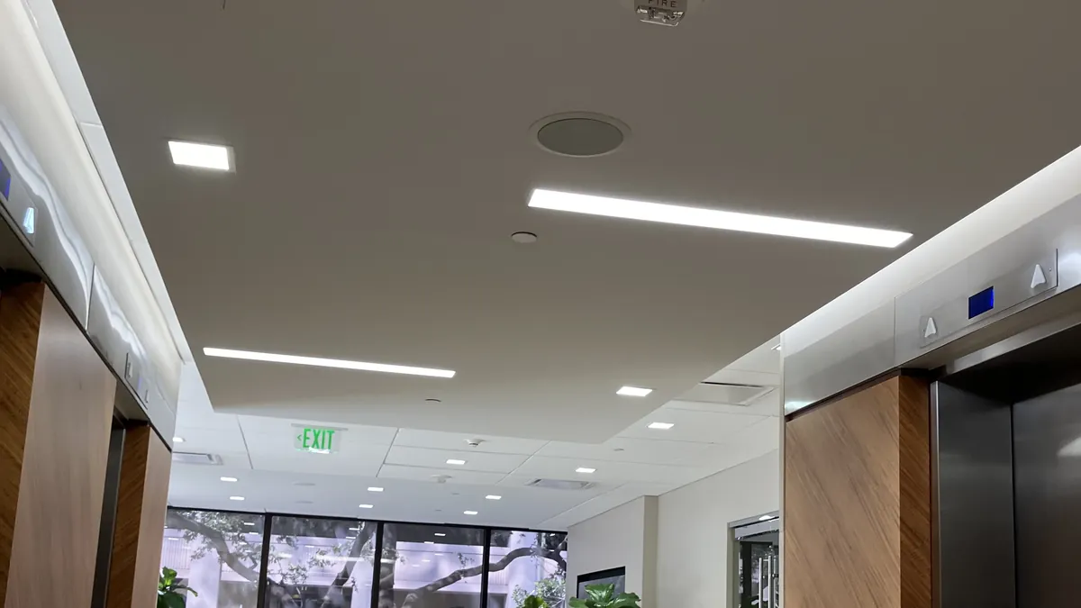 Finished commercial office corridor showcasing HT Drywall craftsmanship
